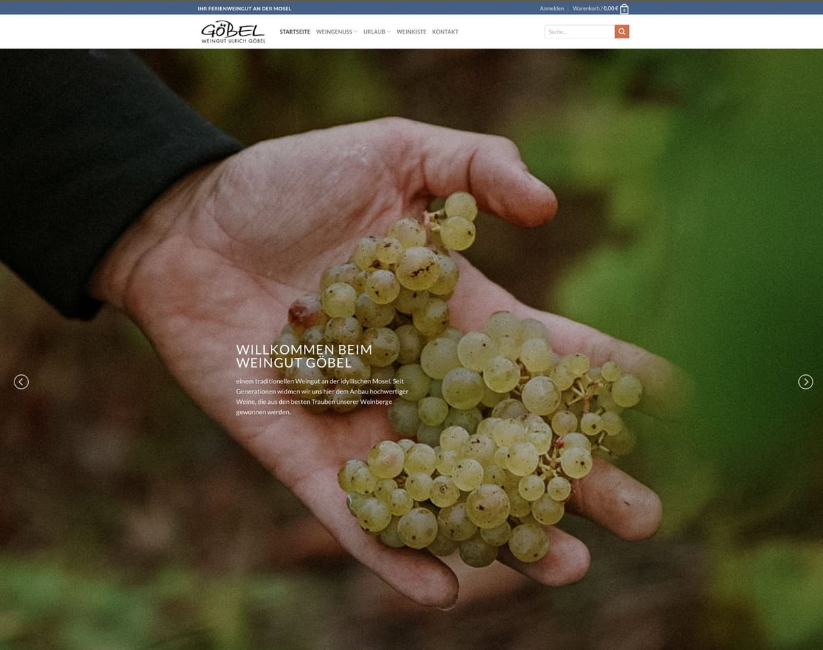 Website von Ferienweingut Göbel