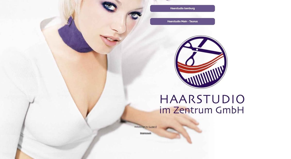 Website von Haarstudio im Zentrum