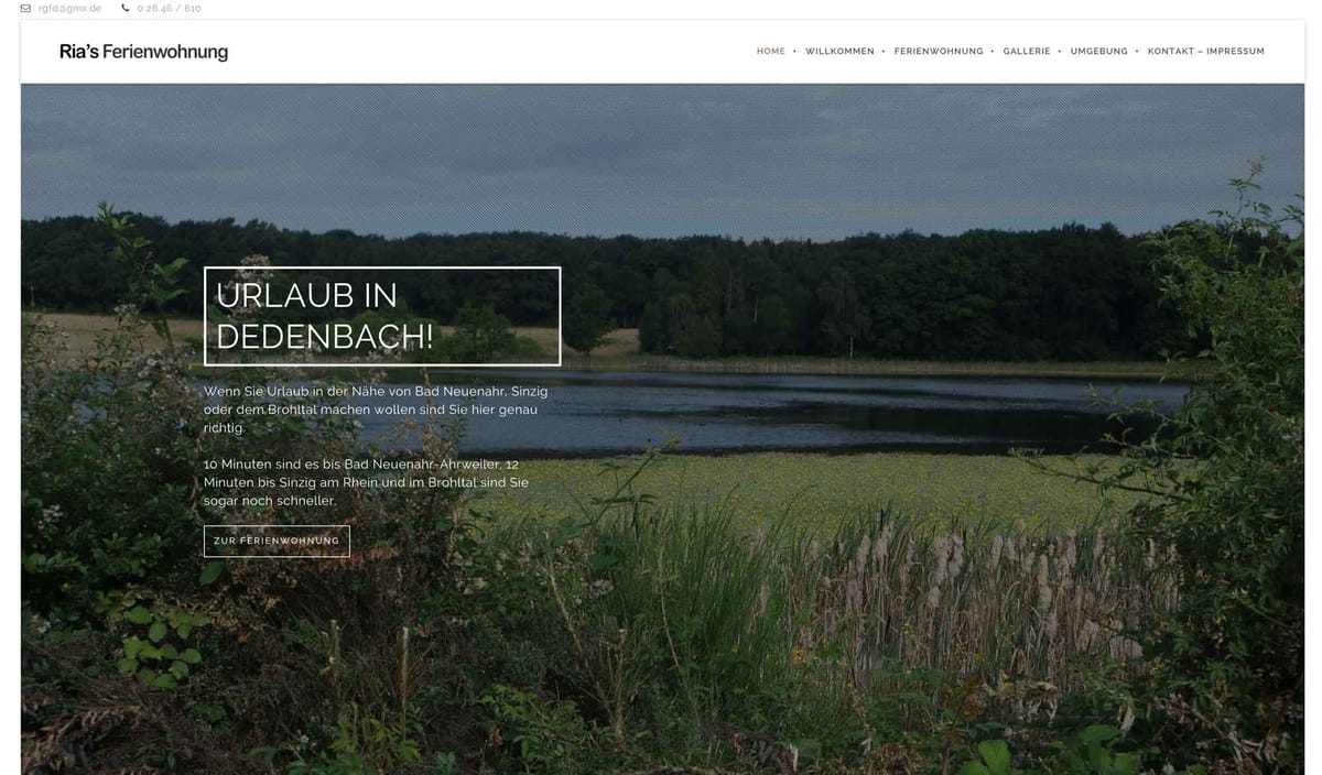 Website von Rias Ferienwohnung