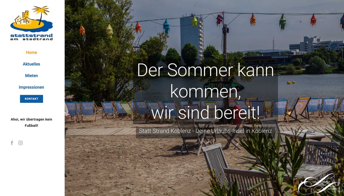 Website von Statt Strand Koblenz