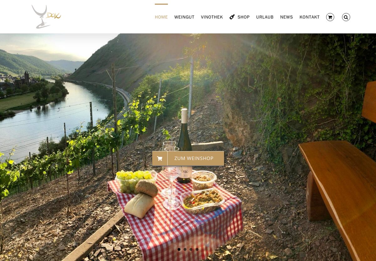 Website von Weingut Dax